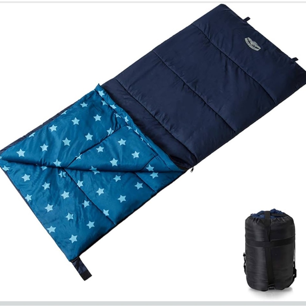 Pacific Pass 50F Synthetic Sleeping Bag with Compression Stuff Sack - Kids Size